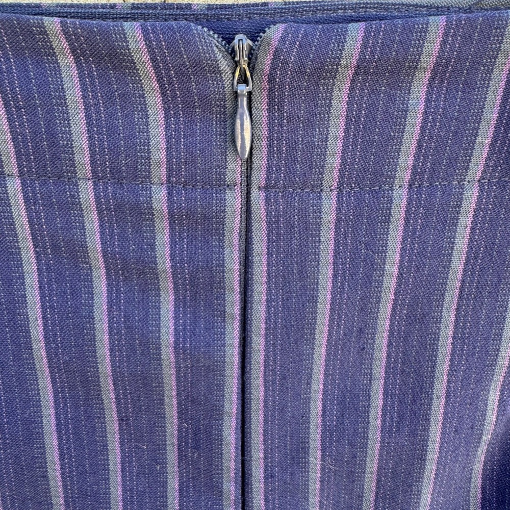 Cynthia Rowley Vintage 90s Y2K Pinstripe Pencil Skirt Tailored Knee Length Blue - Picture 7 of 9